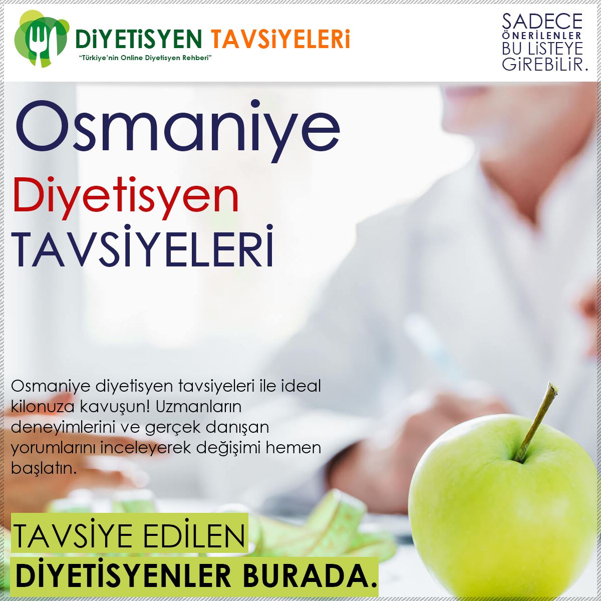 Osmaniye Diyetisyen Tavsiyeleri